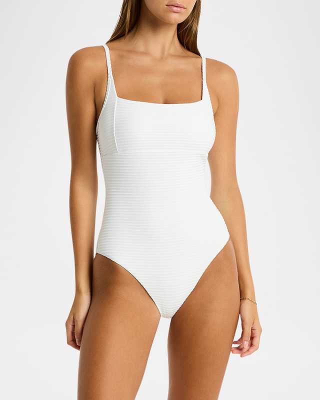 Square-Neck One-Piece Swimsuit